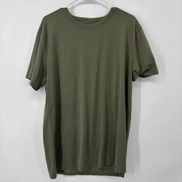 Lululemon All Yours Short Sleeve T-shirt Mens Size Large Green Athletic READ! - Picture 1 of 6